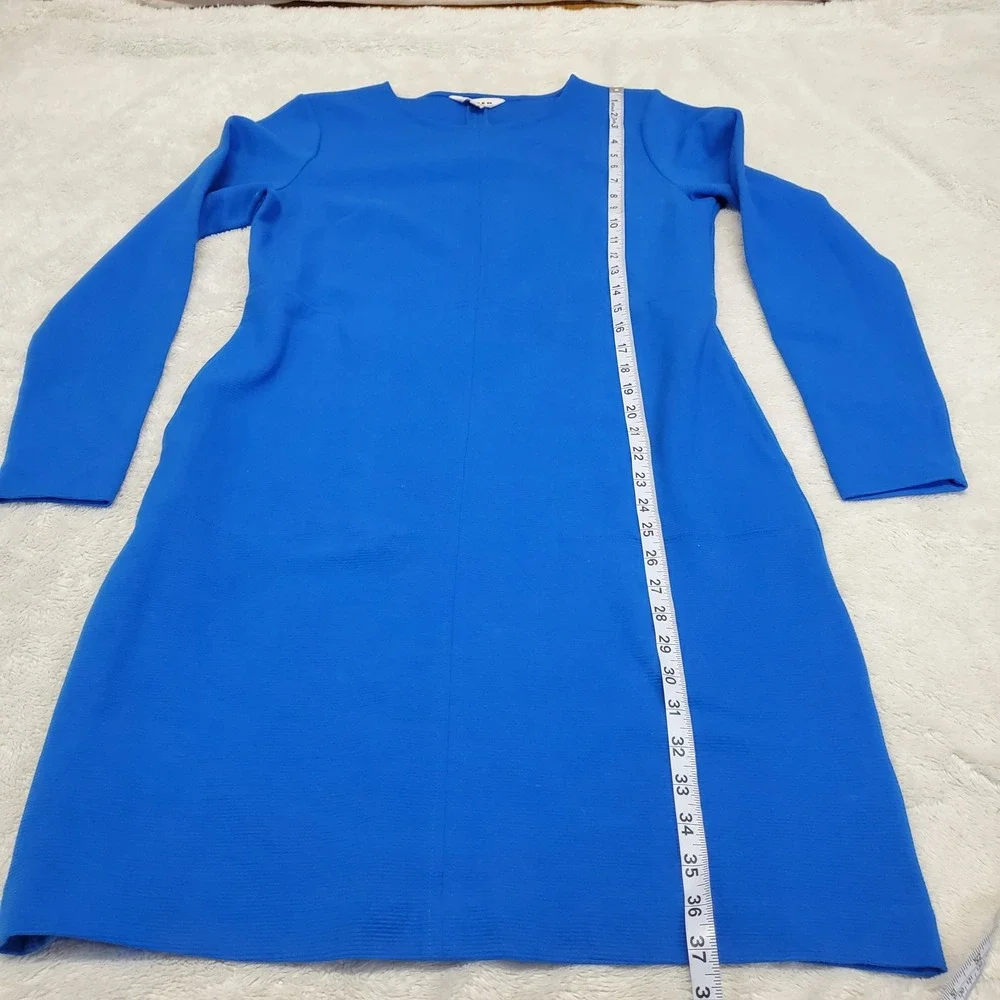 Boden Blue Classic Office Work Ribbed Long Sleeve Shift Dress 10 Dressy Simple - Picture 5 of 8